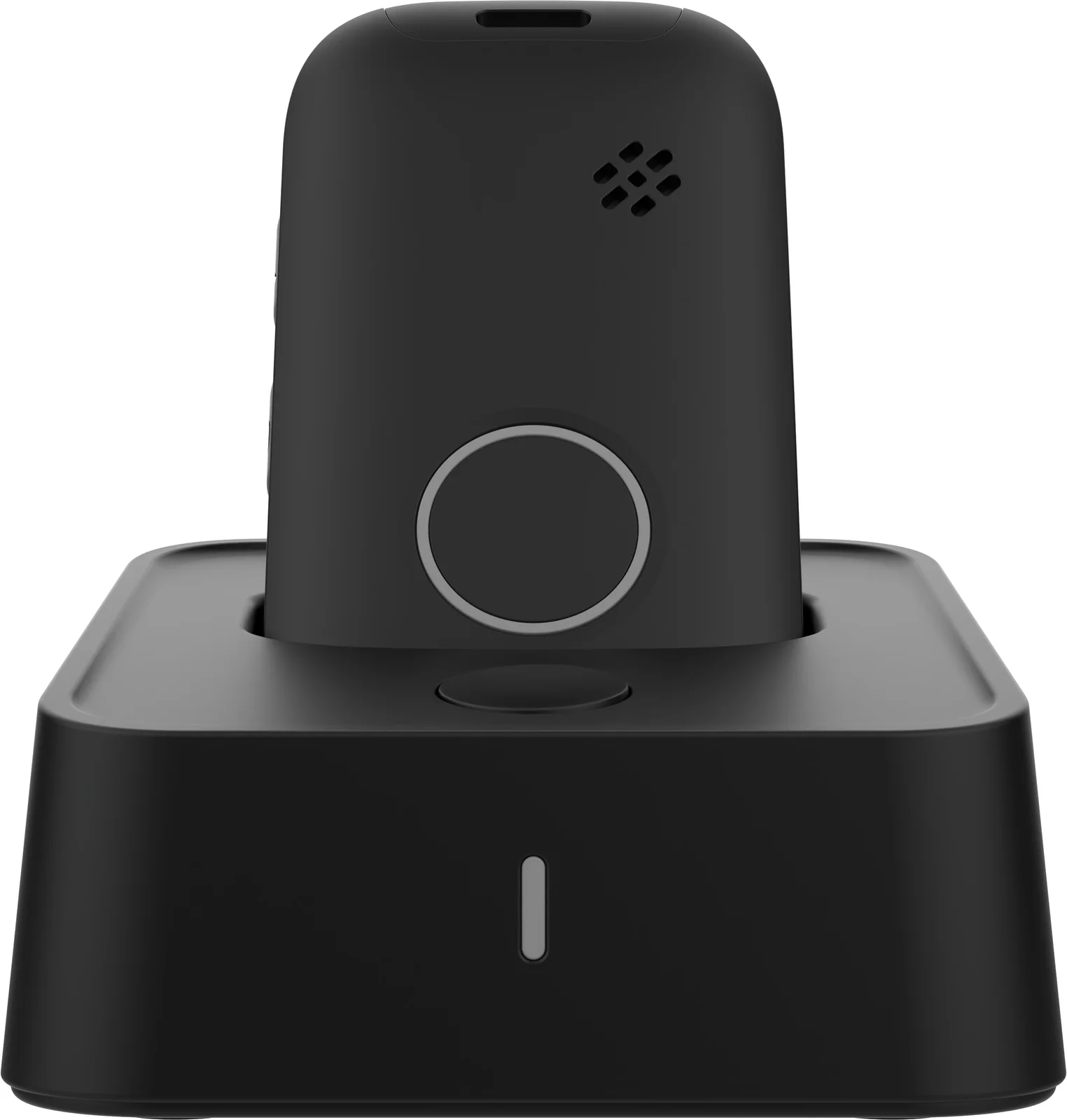 SOS-Knop Plus 4G zwart in het laadstation, voorkant